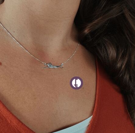 Collar de natación de plata